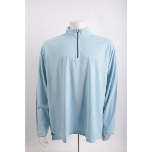 UNTUCKit Mens Loxton Shirt Top 1/4 Zip XXXL 3XL Blue Long Sleeve NWT - Picture 1 of 6